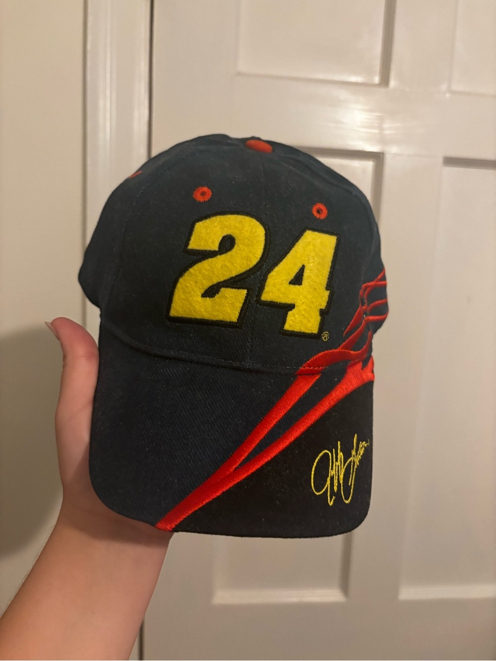 Winners Circle Racing Cap - Black with Red & Yellow Details